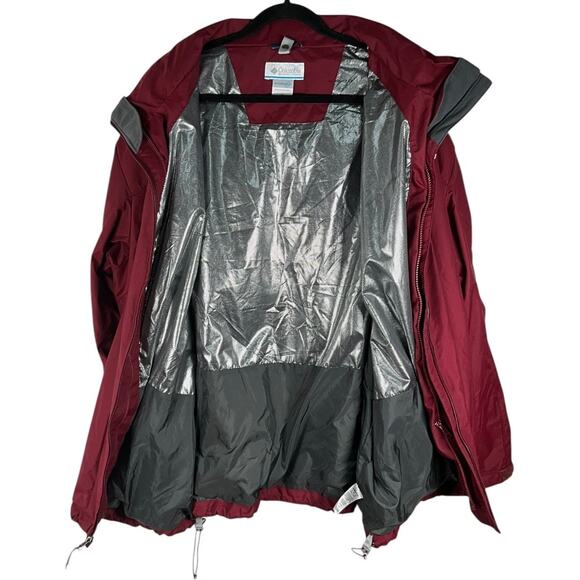 Columbia Omni-Heat Interchange Size 3X Burgundy Rain Jacket Light Weight - Picture 7 of 12